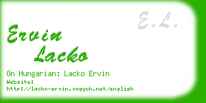 ervin lacko business card